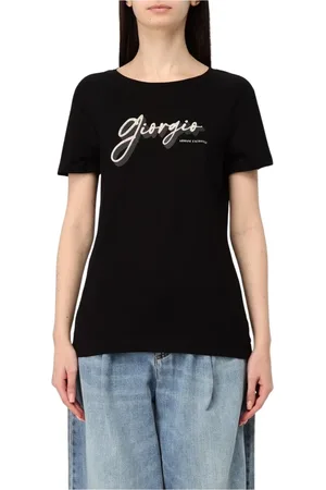 Armani Exchange Femme, Tops, Noir, Taille: 38 FR T-shirt graphique pour femmes