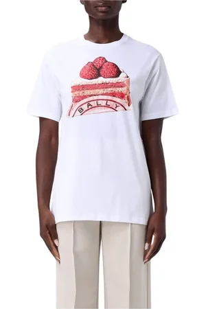 Bally Femme, Tops, Blanc, Taille: 36 FR T-shirt graphique gâteau aux fraises
