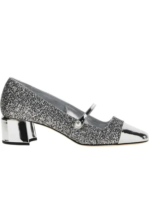 Jimmy Choo Femme, Chaussures, Gris, Taille: 38 EU Glitter Mary Jane Escarpins