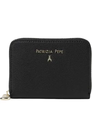 Patrizia Pepe Femme, Accessoires, Noir, Taille: ONE Size Portefeuille en Cuir Noir à ZipAround