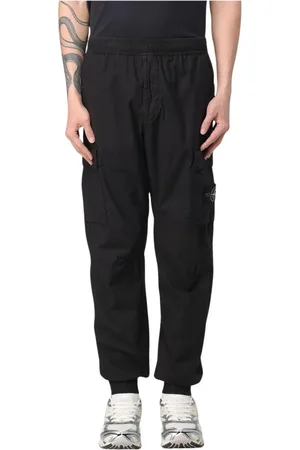 Stone Island Homme, Pantalons, Noir, Taille: W28 Pantalon Cargo Bleu Coupe Décontractée
