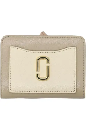 Marc Jacobs Femme, Accessoires, Vert, Taille: ONE Size Portefeuille Compact Rose avec Fermeture à Pression