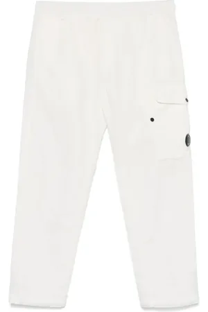 C.P. Company Homme, Pantalons, Blanc, Taille: L Pantalon en coton et lin coupe régulière