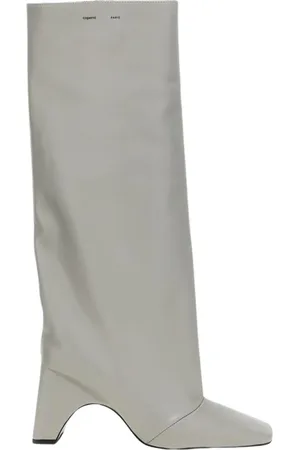 COPERNI Femme, Chaussures, Gris, Taille: 38 EU Bottes en Cuir Beige à Talon Moyen