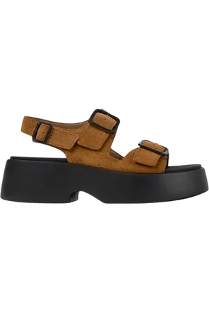 Camper Femme, Chaussures, Brun, Taille: 36 EU Sandales à Plateforme Marron avec Fermeture à Boucle