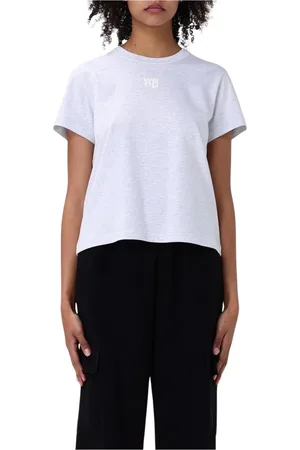 Alexander Wang Femme, Tops, Gris, Taille: 42 FR T-shirt gris à col rond