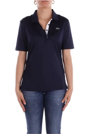 Lacoste Femme, Tops, Bleu, Taille: 34 FR T-shirts et Polos Bleus avec Fermeture à Boutons Frontale