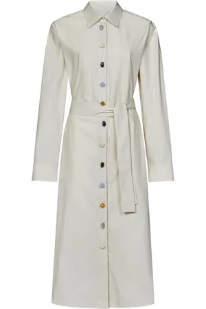 Msgm Femme, Robes, , Taille: 38 FR Robe Midi en Popeline de Coton avec Pierres Précieuses