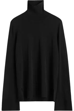 Totême Femme, Pulls, Noir, Taille: 40 FR Manche Transparente Col Roulé Pull