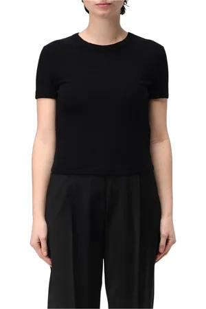 Alexander Wang Femme, Tops, Noir, Taille: 42 FR Haut noir à col rond avec texture