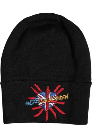 Dolce & Gabbana Homme, Accessoires, Noir, Taille: ONE Size Logo Detail Virgin Wool Beanie Chapeau