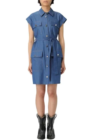 Liu Jo Femme, Robes, Bleu, Taille: 34 FR Robe en Denim Chic avec Détails Féminins