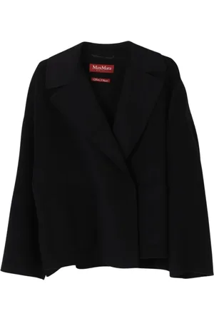 Max Mara Femme, Vestes, Noir, Taille: 38 FR Manteau Court en Laine Noire