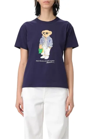 Ralph Lauren Femme, Tops, Bleu, Taille: 42 FR T-shirt Classique Graphique Ours Bleu