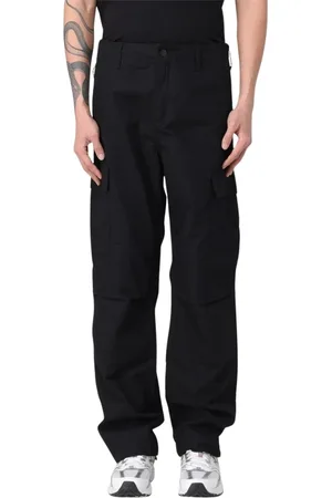Carhartt Homme, Pantalons, Noir, Taille: W33 Pantalon Cargo Noir avec Plusieurs Poches