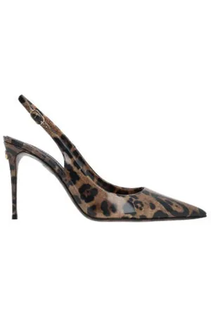 Dolce & Gabbana Femme, Chaussures, Brun, Taille: 36 1/2 EU Escarpins Slingback Imprimé Léopard