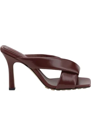 Bottega Veneta Femme, Chaussures, Rouge, Taille: 38 1/2 EU Sandales à talons croisés en cuir marron