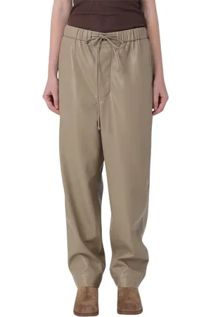 Nanushka Homme, Pantalons, Brun, Taille: 40 FR Pantalon Large en Similicuir Café