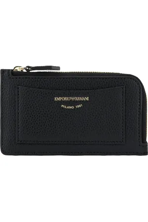 Emporio Armani Femme, Accessoires, Noir, Taille: ONE Size Portefeuille Noir avec Fermeture Éclair