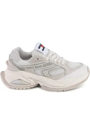 Tommy Hilfiger Femme, Chaussures, Blanc, Taille: 38 EU Baskets Basses en Daim Blanc