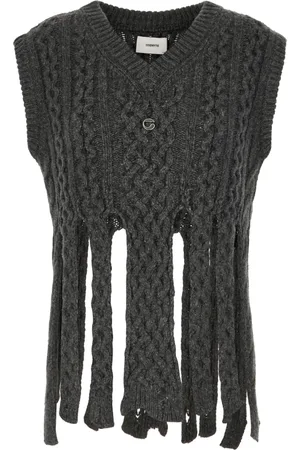 COPERNI Femme, Pulls, Gris, Taille: 38 FR Tricot à col en V