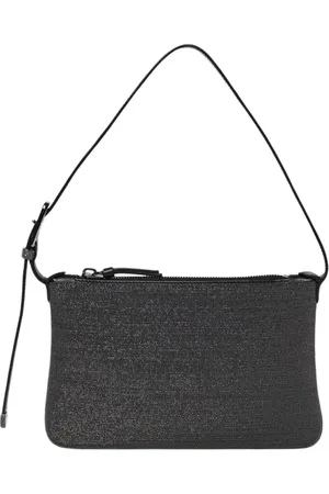 Brunello Cucinelli Femme, Sacs, Noir, Taille: ONE Size Sac Bandoulière à Glissière Étincelant Noir