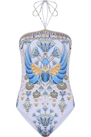 Camilla Femme, Maillots de bain, Multicolore, Taille: 42 FR Maillot de bain blanc avec embellissements en cristal