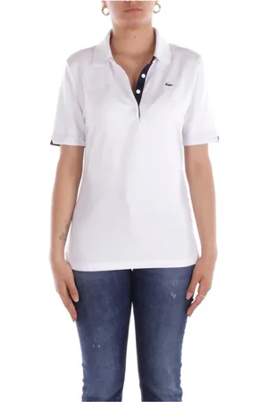 Lacoste Femme, Tops, Blanc, Taille: 38 FR T-shirts et Polos Blancs avec Boutons Frontaux