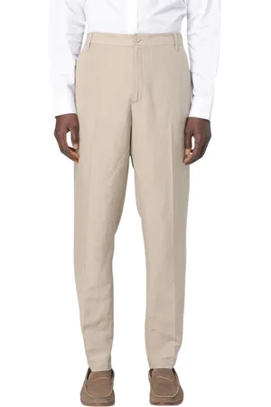 Armani Exchange Homme, Pantalons, , Taille: W33 Pantalon Décontracté en Lin Bleu Élégant Moderne