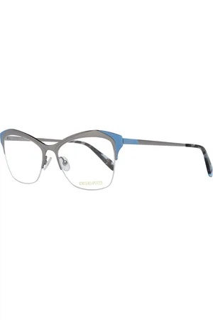 Emilio Pucci Femme, Accessoires, Gris, Taille: ONE Size Montures Optiques Argent Femmes Demi-Cerclées