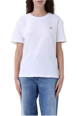 Twin-Set Femme, Tops, Blanc, Taille: 40 FR T-shirt Blanc avec Logo pour Femmes