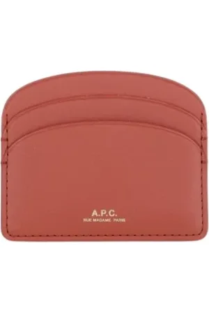 A.P.C. Femme, Accessoires, Rouge, Taille: ONE Size Porte-cartes en Cuir Portefeuille