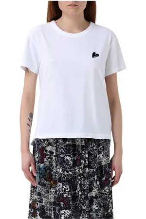 Zadig & Voltaire Femme, Tops, Blanc, Taille: 38 FR Tee-shirt Coeur Brodé