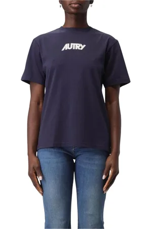 Autry Femme, Tops, Bleu, Taille: 36 FR T-shirt Bleu Élégant Femme