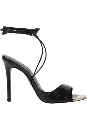 Roberto Cavalli Femme, Chaussures, Noir, Taille: 39 EU Sandales à talons hauts LaceUp noires