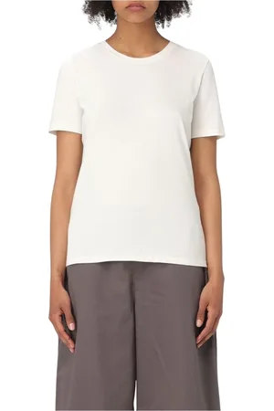 Max Mara Femme, Tops, Blanc, Taille: 40 FR T-shirt blanc à manches courtes en coton