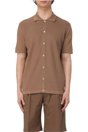corneliani Homme, Chemises, Brun, Taille: L Polo Tricoté Fermeture Bouton