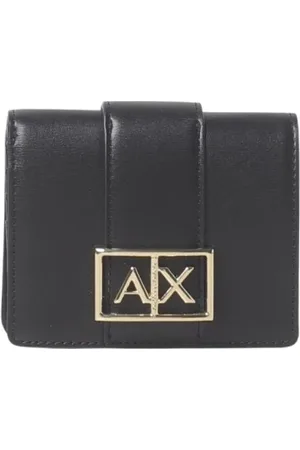 Armani Exchange Femme, Accessoires, Noir, Taille: ONE Size Portefeuille Compact pour Femmes