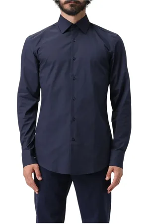 HUGO BOSS Homme, Chemises, Bleu, Taille: L Chemise Bleue à Manches Longues