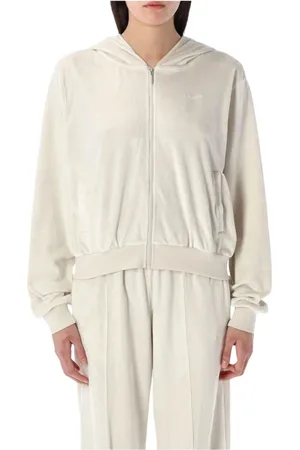 Nike Femme, Sweatshirts et sweats à capuche, Blanc, Taille: 42 FR Sweat à capuche Velours Blanc