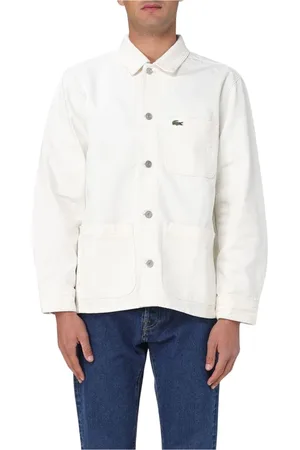 Lacoste Homme, Vestes, Blanc, Taille: L Veste Chore Coat en Coton Bleu