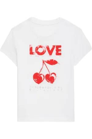 Zadig & Voltaire Femme, Tops, Blanc, Taille: 40 FR T-shirt Cherry Love Concert