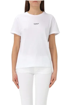 Dondup Femme, Tops, Blanc, Taille: 38 FR Tee-shirt col rond blanc