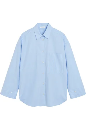 By Malene Birger Femme, Blouses et Chemises, Bleu, Taille: 36 FR Chemise à Rayures Bleu Iris