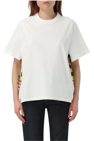 Bottega Veneta Femme, Tops, Blanc, Taille: 40 FR Elegant Side Stripe T-Shirt