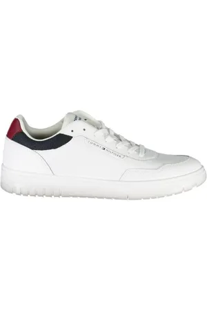 Tommy Hilfiger Homme, Chaussures, Blanc, Taille: 44 EU Baskets en Cuir Blanc pour Homme