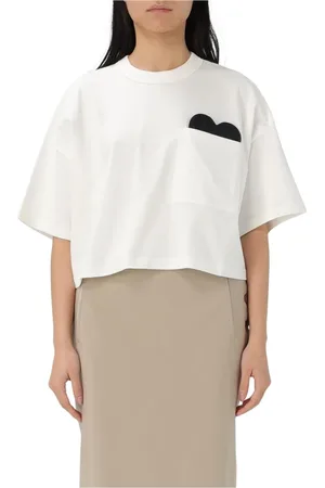 Bottega Veneta Femme, Tops, Blanc, Taille: 40 FR T-shirt Poche Coeur