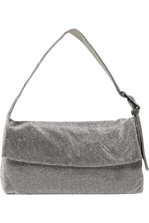 BENEDETTA BRUZZICHES Femme, Sacs, Gris, Taille: ONE Size Sac à Bandoulière en Maille de Cristal Argenté