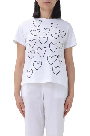 LIVIANA CONTI Femme, Tops, Blanc, Taille: 36 FR T-shirt à motif cœur