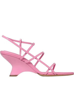 Gia Borghini Femme, Chaussures, Rose, Taille: 39 EU Sandales à Talon Compensé Rose